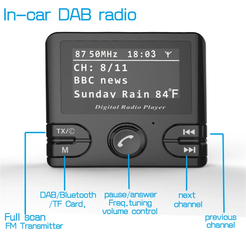 Niceride In car DAB + радиоприемник с Bluetooth плеером поддержка fm передатчика автомобильное