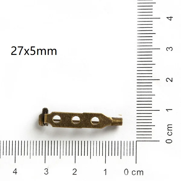 3 Holes 30 шт., брошь на булавке, шпильки для задней панели, 21x5 мм, замок безопасности для DIY, брошь, ювелирное изделие, аксессуары, части, золото/бронза, брошь на булавке - Цвет: 3 Holes