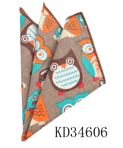 KD34606 Животное печати Карманный квадратный для мужчин женщин мультфильм полотенце для сундуков носовые платки для джентльменов мужские костюмы платок карман полотенце - Цвет: KD34606