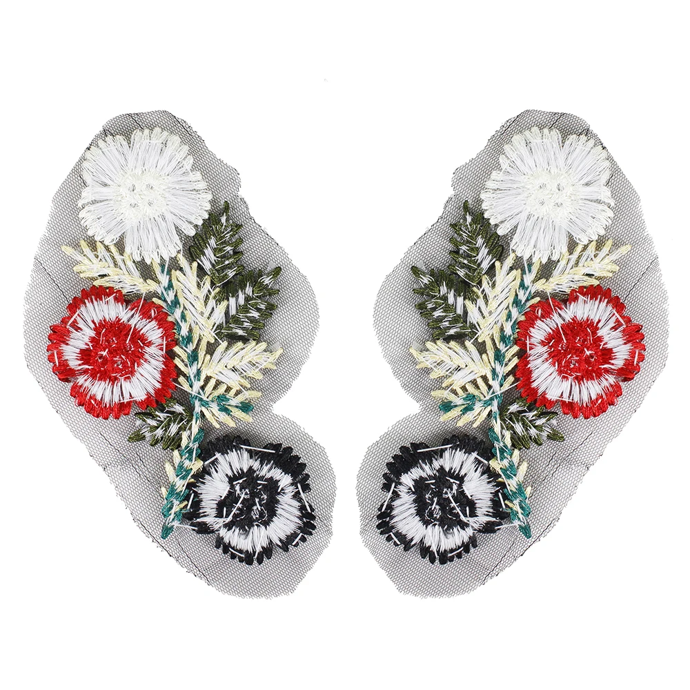 2 шт. сетка вышивка цветок бисером Алмазная аппликация заплатки из кружевной