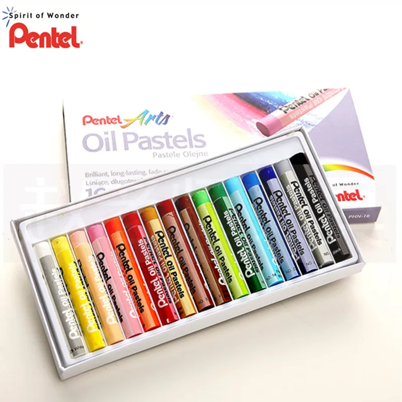 16 Pentel Arts масляная пастель Рисование палка 12/16/25/50 Цвета для детей каваи Подарочная коробка цветной карандаш живопись канцелярские товары - Цвет: 16