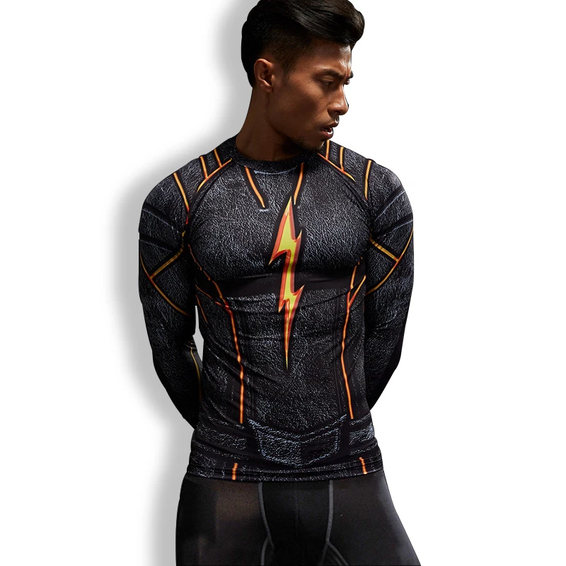 Adhemar The flash rashgard компрессионная рубашка с длинным рукавом для спорта дышащие топы