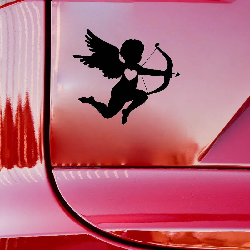 YJZT 13.8*11CM Shot Someone's Heart Baby Angel Decal Black/Silver Silhoutte Vinyl Covering The Body Car Sticker C20-1253 | Автомобили