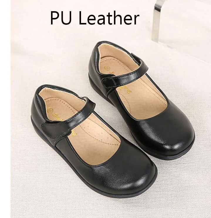 black pu leather Черные и белые новые школьные туфли из лакированной кожи для девочек-подростков; туфли для танцев; туфли для свадебной вечеринки; 38 - Цвет: black pu leather