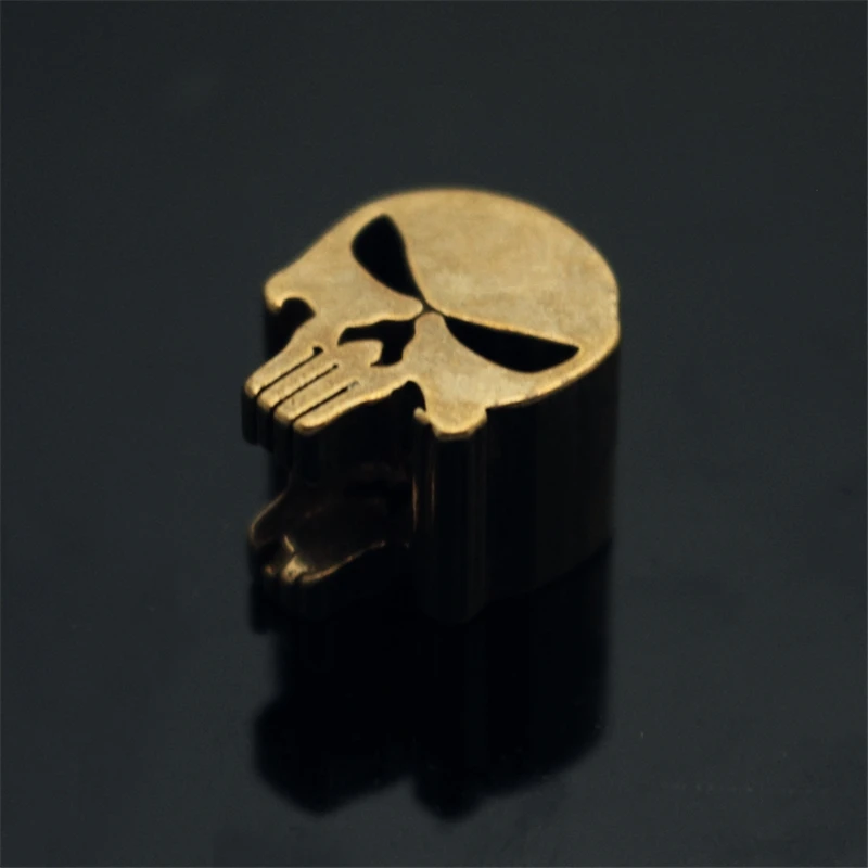 Каратель Череп латунь Ножи Бусины кулон веревки Медь Ремешок Падение троса на