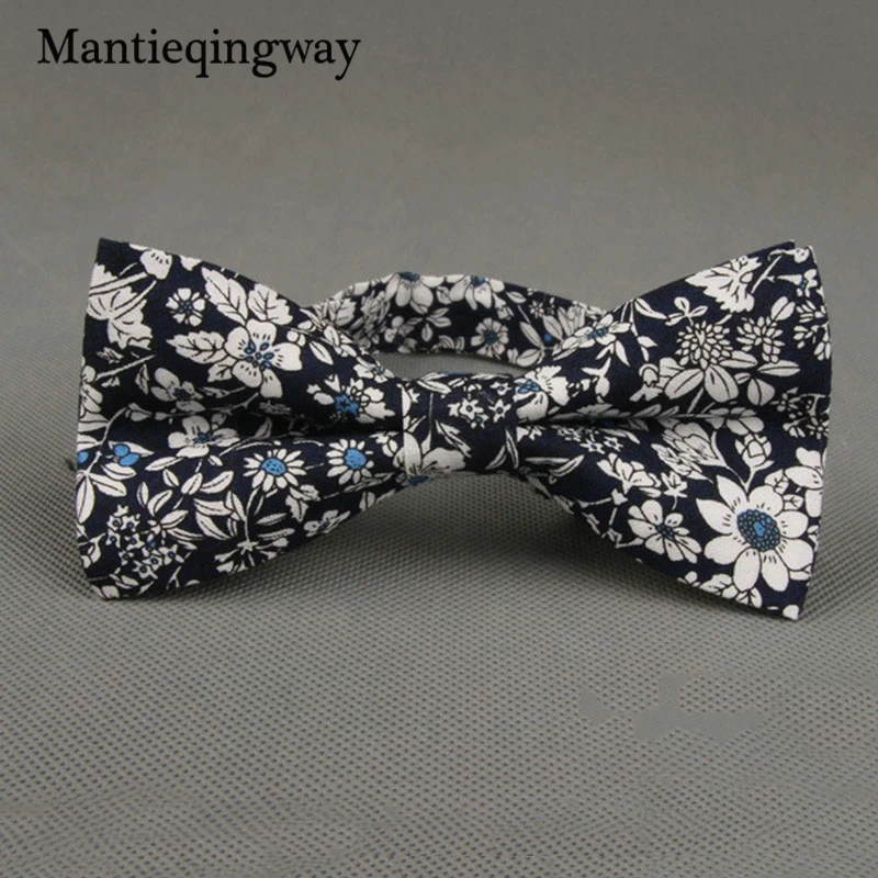 Mantieqingway британский стиль винтажный цветочный принт галстук-бабочка для жениха Свадьба Gravata Тонкий цветочный узкий галстук-бабочка