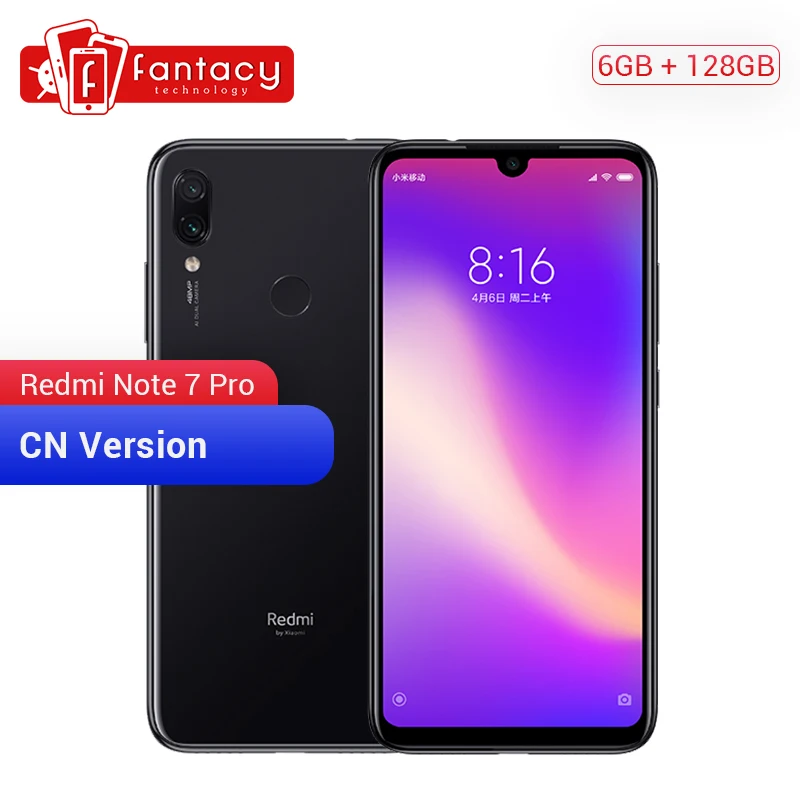 Новый Xiaomi Redmi Note 7 Pro 6 ГБ 128 48 МП IMX 586 камера Snapdragon 675 Восьмиядерный экран 3 'ɿHD
