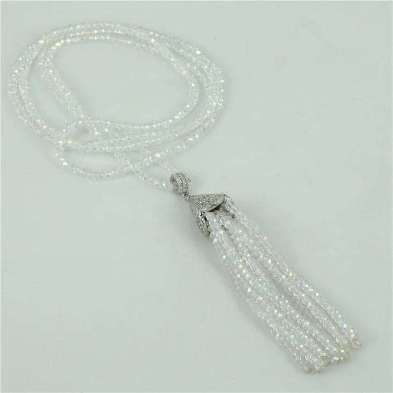 Новинка модные подвески белый прозрачный синий фиолетовый бисер кисточка кулон