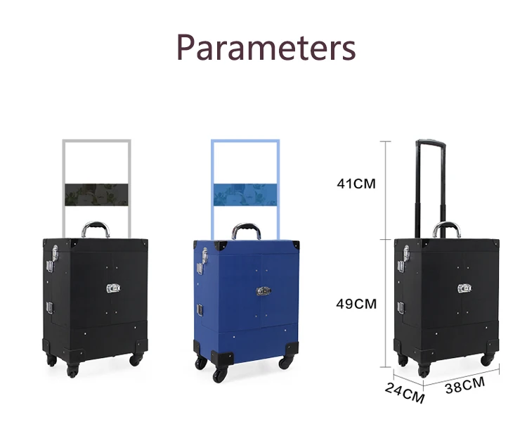women necessaire makeup box professional Cosmetic luggage bag makeup trolley case large capacity