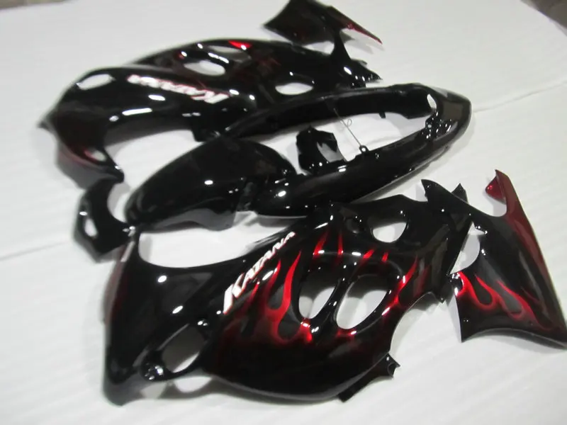 Набор обтекателей для SUZUKI GSXF 600 750 GSX600 750F 96 99 00 06 GSX600F GSX750F 1996 2006 Red flames black набор + 7