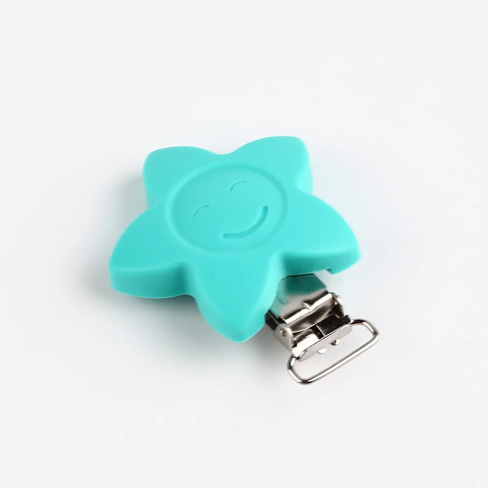 turquoise TYRY. HU 1 шт. Подсолнух соска зажим детский силиконовый Прорезыватель аксессуары для прорезывания зубов DIY инструмент для бисера зажим застежки Детские застежки держатель - Цвет: turquoise