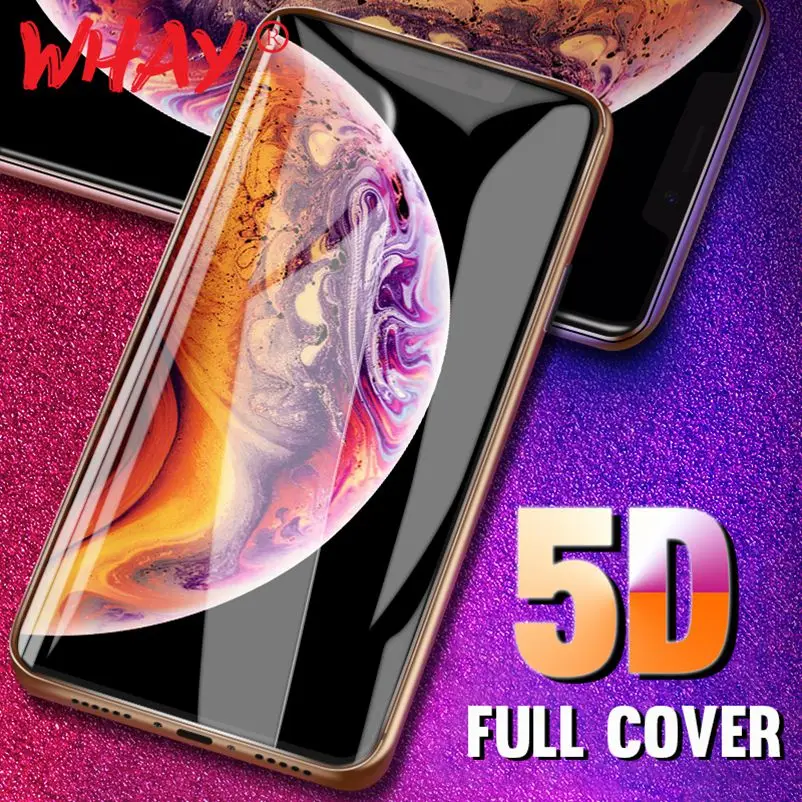 5D полное покрытие закаленное стекло для iPhone XS Max Xr X 6 6s 7 8 Plus Защитное экрана 11 Pro SE