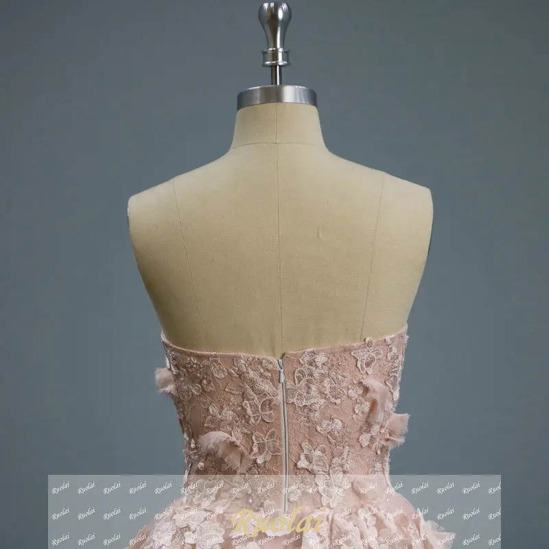 vestido de festa Real Sample Prom Dresses 2018 Short Formal Party Dresses Flowers Strapless Evening Party Dresses Knee-Length
