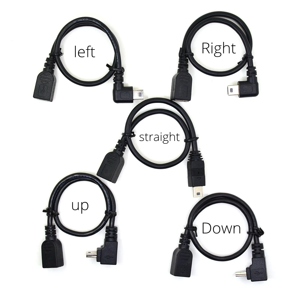 USB мини кабель (мини-usb папа к мини-usb женский кабель) черный 20 см для Dash Cam цифровой