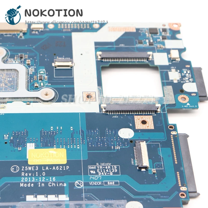 NOKOTION для acer aspire E1-510 E1-510-2500 Материнская плата ноутбука Z5WE3 LA-A621P NBC3A11001 DDR3L N2920 Процессор