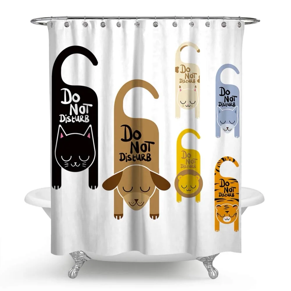 Занавеска для душа с изображением милой кошки водонепроницаемая занавеска из