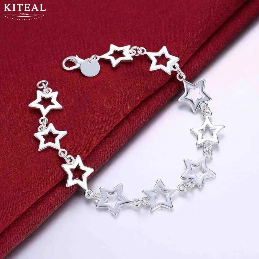 KITEAL Мода Дизайн Подвески серебряного цвета браслет для женщин и мужчин десять