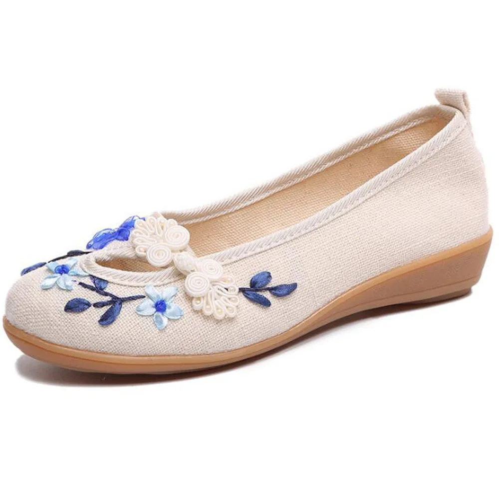 Летняя женская обувь на плоской подошве Вязаные тканевые лоферы с цветочным