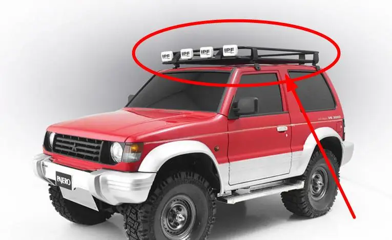 Металлический багажник на крышу с подсветкой ABR для масштаба 1/10 Tamiya cc01 cc 01 PAJERO ARB