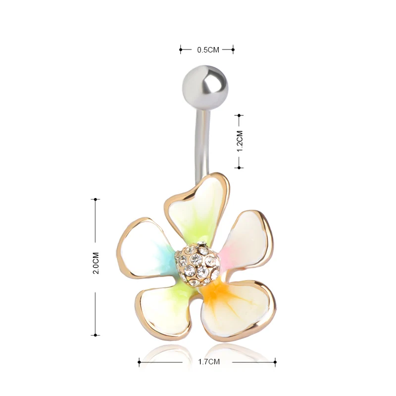 Ювелирные изделия для пирсинга эмальта пуговицы с цветными цветами и