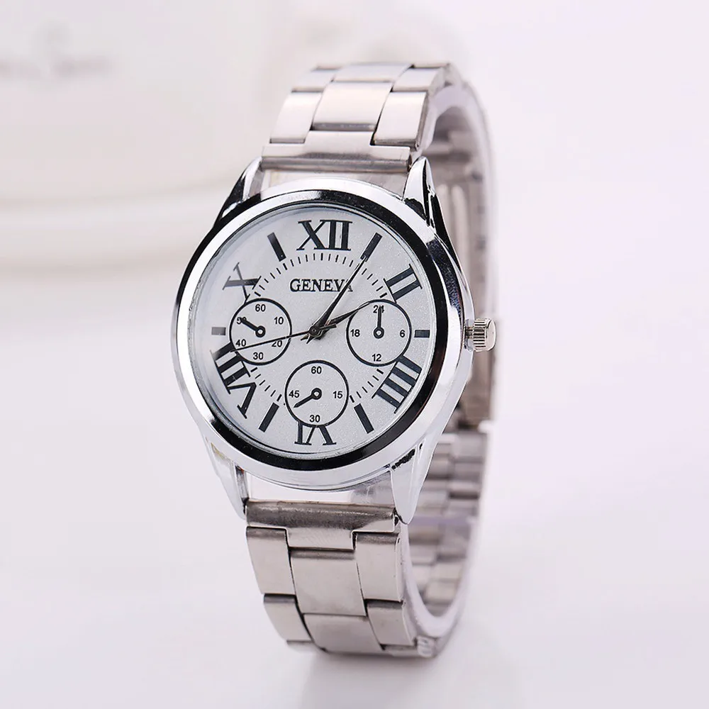 Женские и мужские наручные часы с римскими Цифрами Кварцевые из нержавеющей