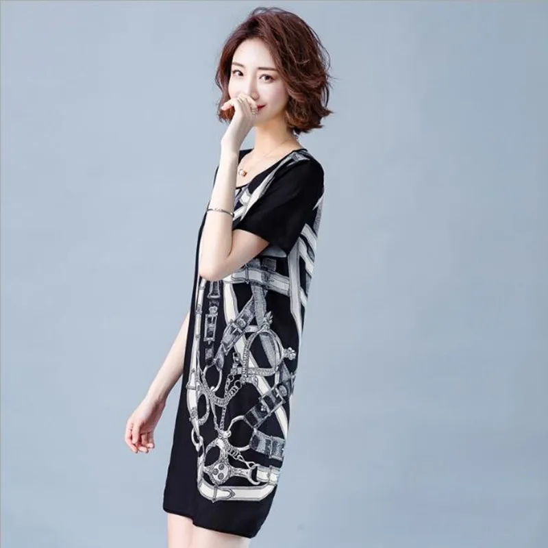 ZXRYXGS женское модное Повседневное платье с принтом Новинка лета 2019 свободное