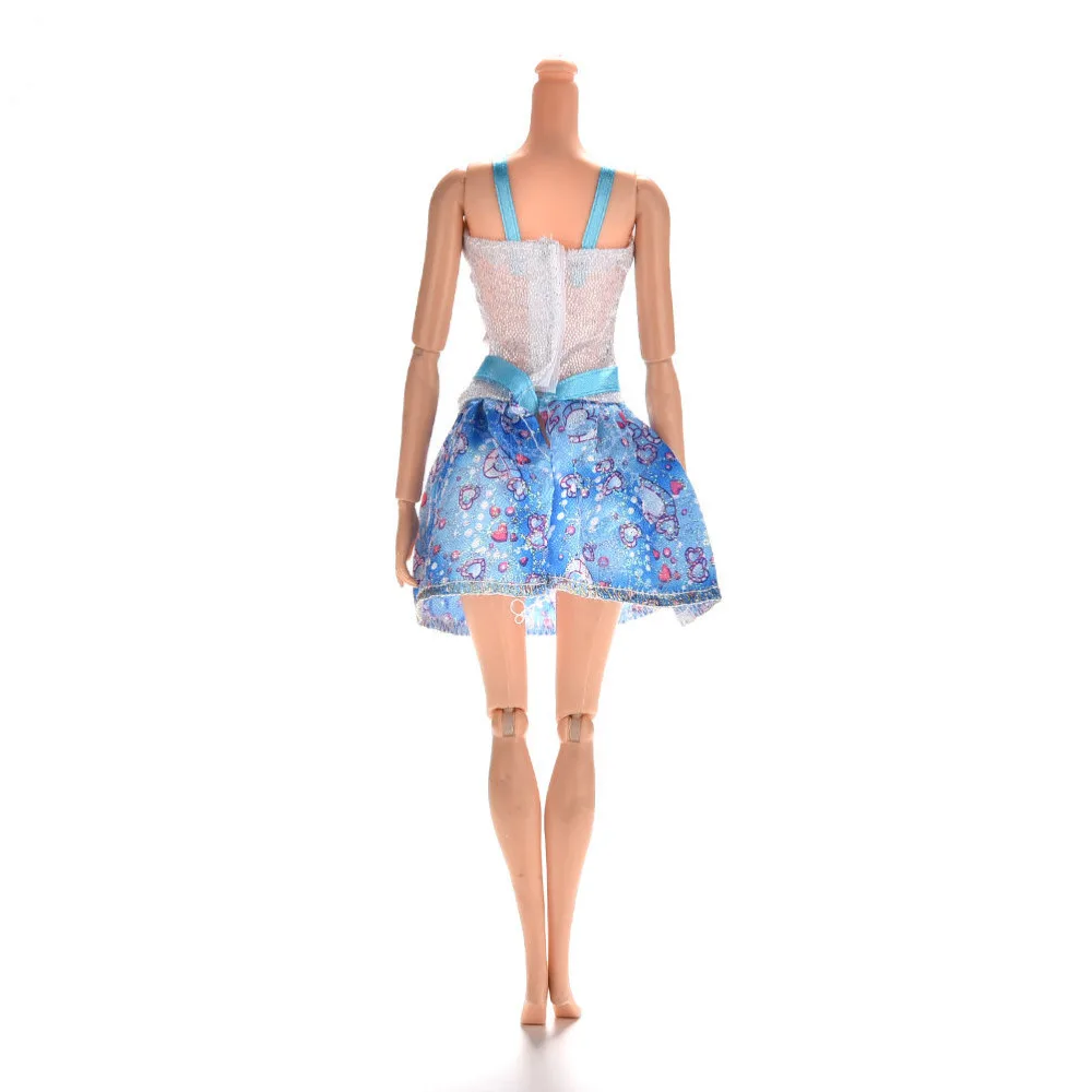 1 шт. мини Кукольное платье на бретельках с блестками мультяшным принтом сердца