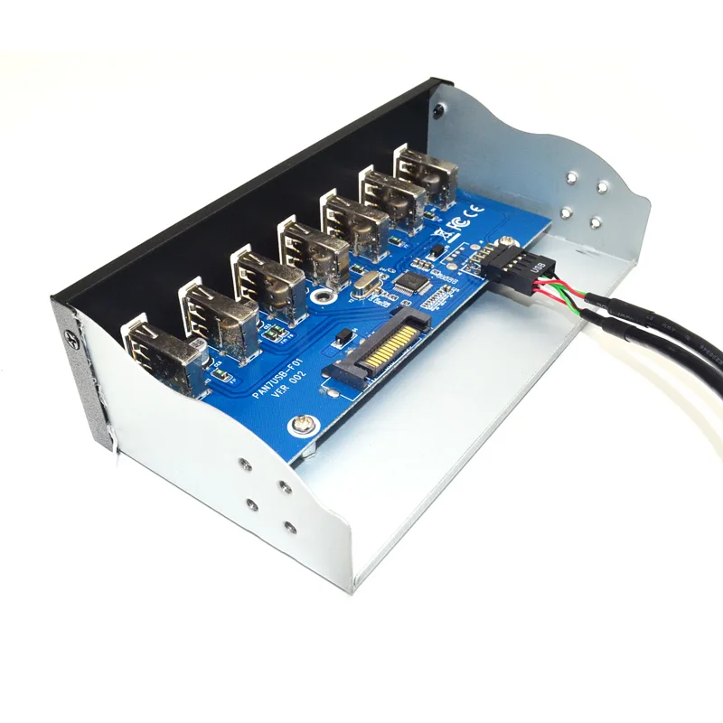 USB концентратор 2 0 7 портов Разветвитель Передняя панель 5 25 CD-ROM привод Bay