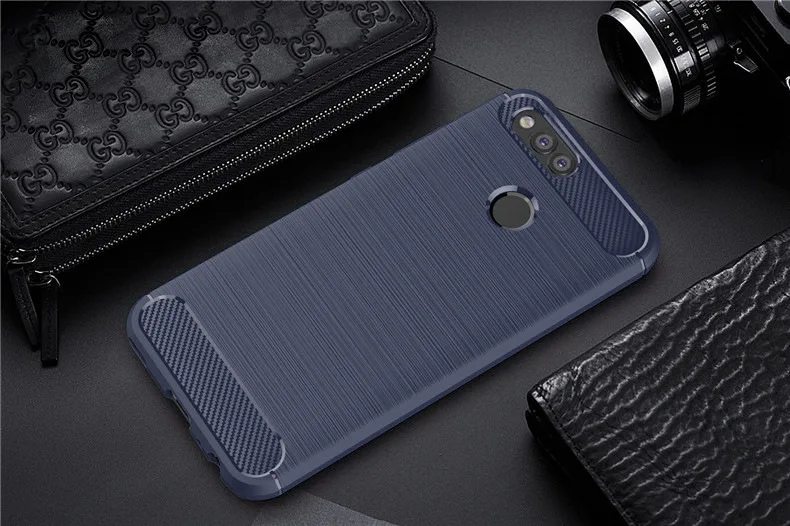 Чехол для huawei honor 7X мягкий силиконовый чехол из углеродного волокна защитный