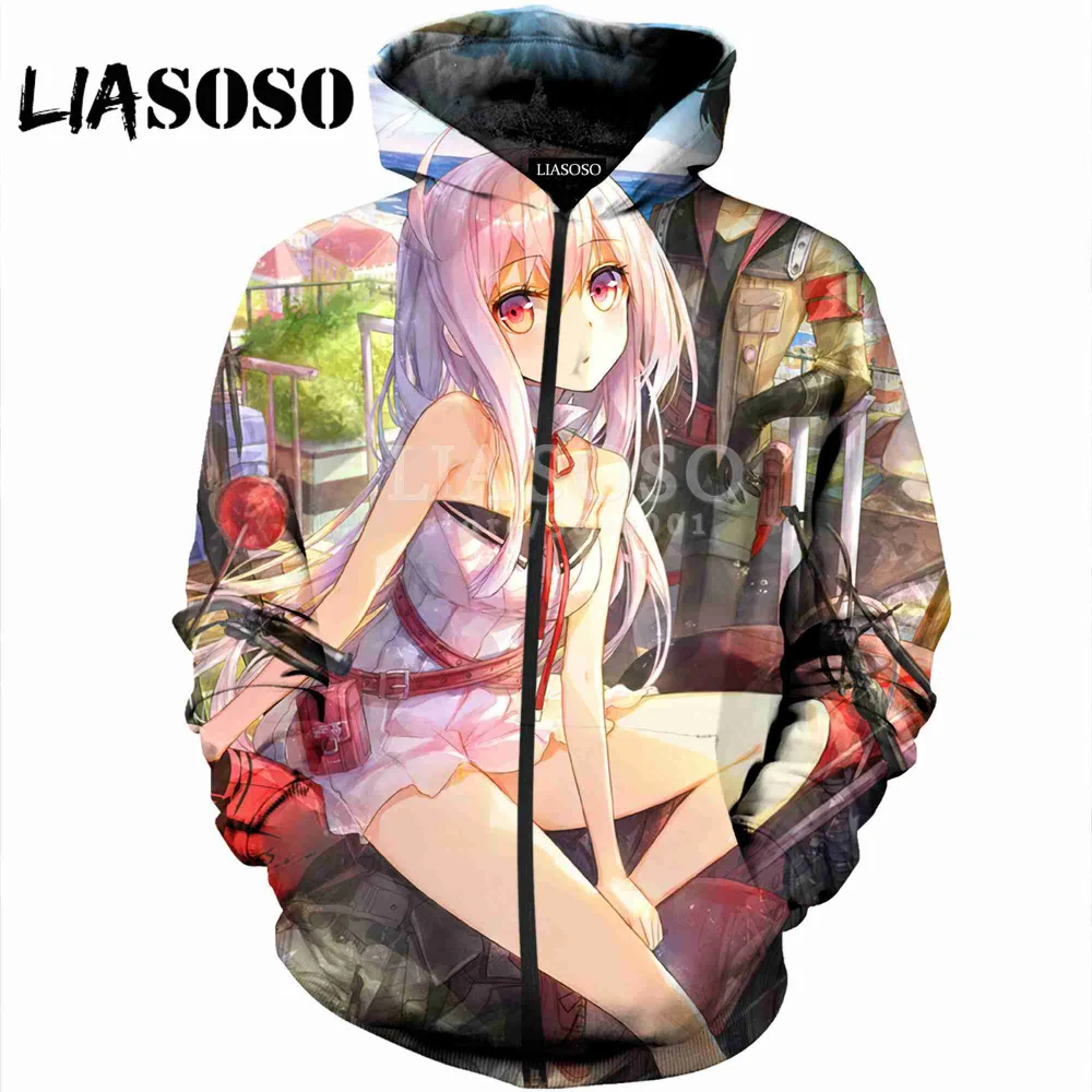 LIASOSO новинка 2018 женские и мужские толстовки с капюшоном 3D принтом аниме