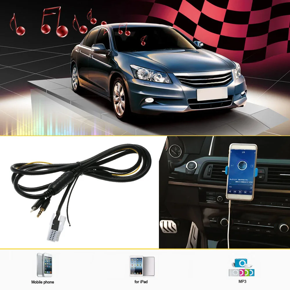 Аудиоадаптер KKmoon с входом Aux 3 5 мм для Honda CRV 2008-2013 Civic 2006-2013 Accord 2008 после 8 поколения |