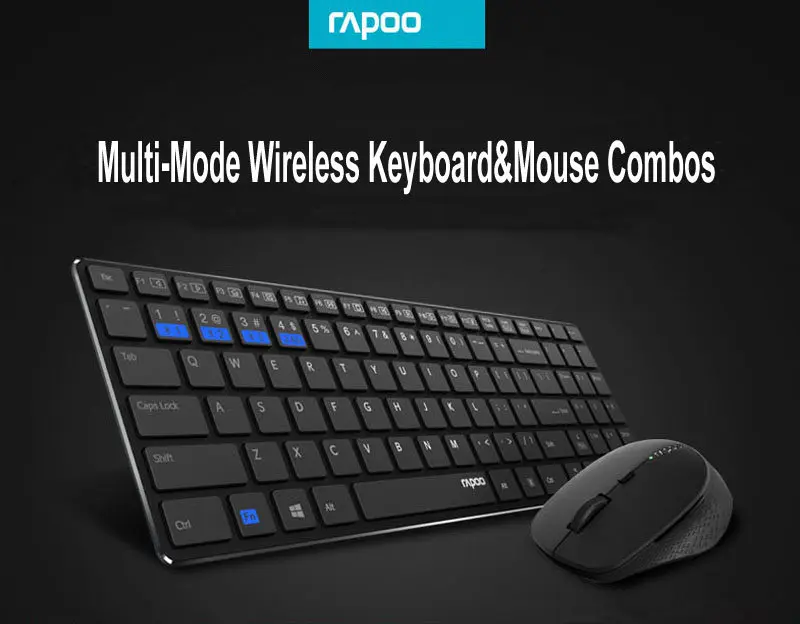 Rapoo многомодовая Бесшумная беспроводная клавиатура, мышь, комбинации Bluetooth 3,0/4,0 RF 2,4g, переключение между 3 устройствами связи