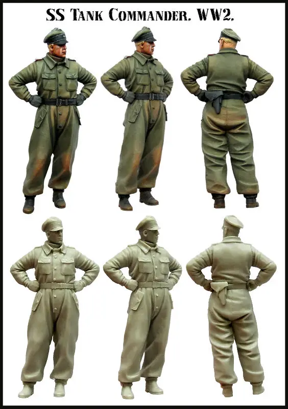 [Tuskmodel] 1 35 масштаб смолы комплект модели фигурки WW2 Танк ss offiecr set1|model figure kits|resin model
