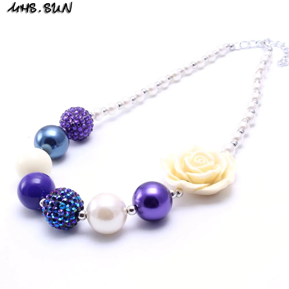 MHS.SUN 1 шт. роза цветок искусственный фиолетовый цвет малыш девочка жвачка бусины