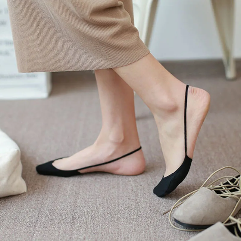 Носки женские хлопковые винтажные невидимые однотонные забавные дышащие