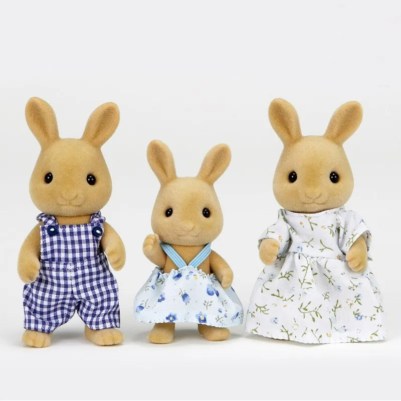 Sylvanian Families коричневый кролик Семья 3 шт. набор кукольный домик игрушки Фигурки девушка подарок новинка 5129