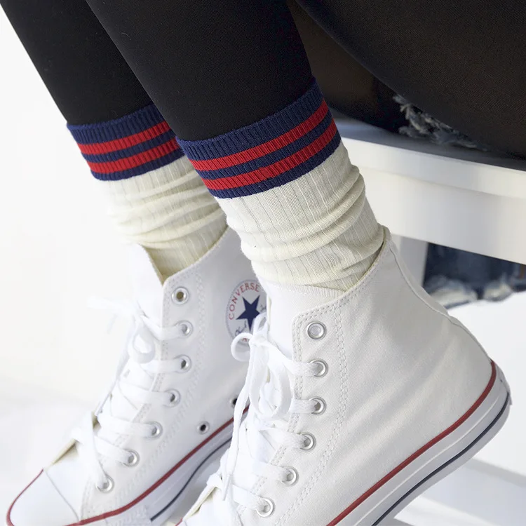 Женские хлопковые чулки с ворсом женские длинные трубки модные дышащие