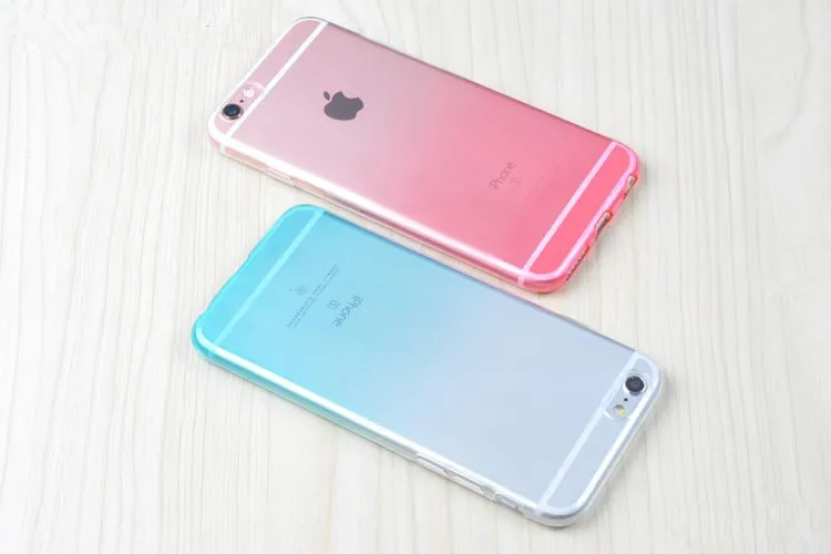 Прозрачный Красочный мягкий для iphone 6s 6 7 8 плюс 5se 5S 5 Чехол тонкий гель градиент