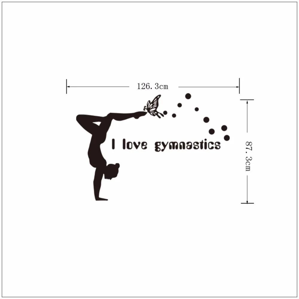 Я люблю гимнастика виниловые наклейки на стену девочки номер Декор diy Искусство