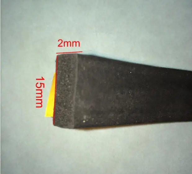 15 x 2mm 2 метра двери окна самоклеющиеся epdm Резиновый вспененный полукруглый уплотнитель и плоская уплотнительная полоса - Цвет: 15 x 2mm