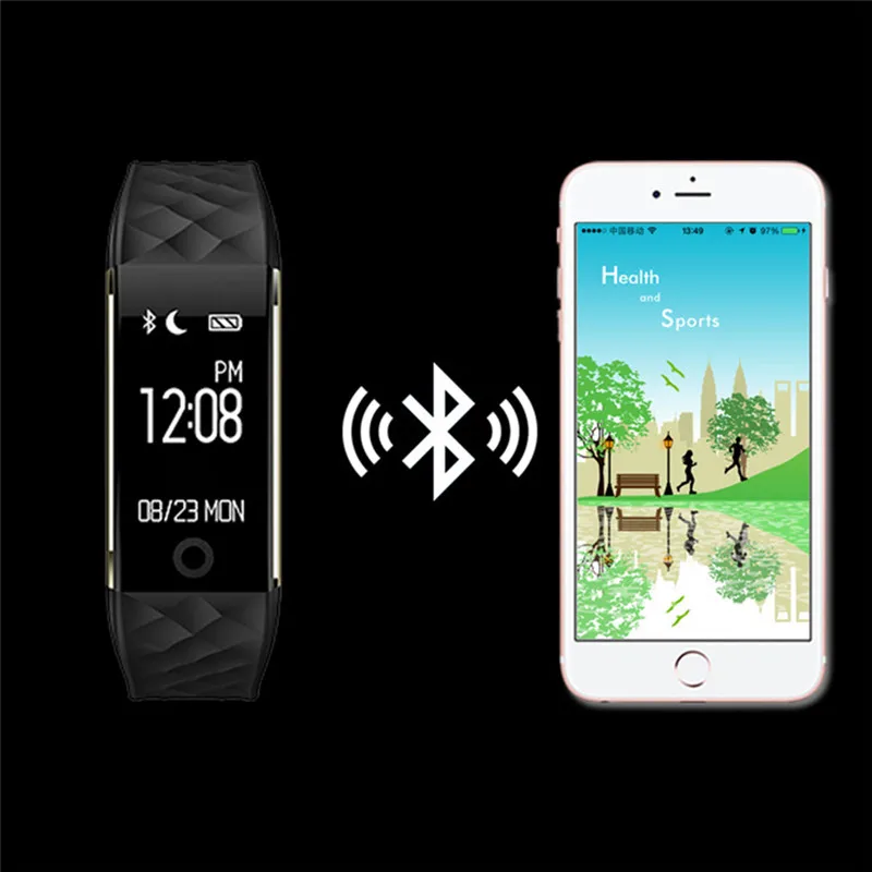 GPS часы фитнес Смарт-браслет для IOS Android черный белый красный синий спящий