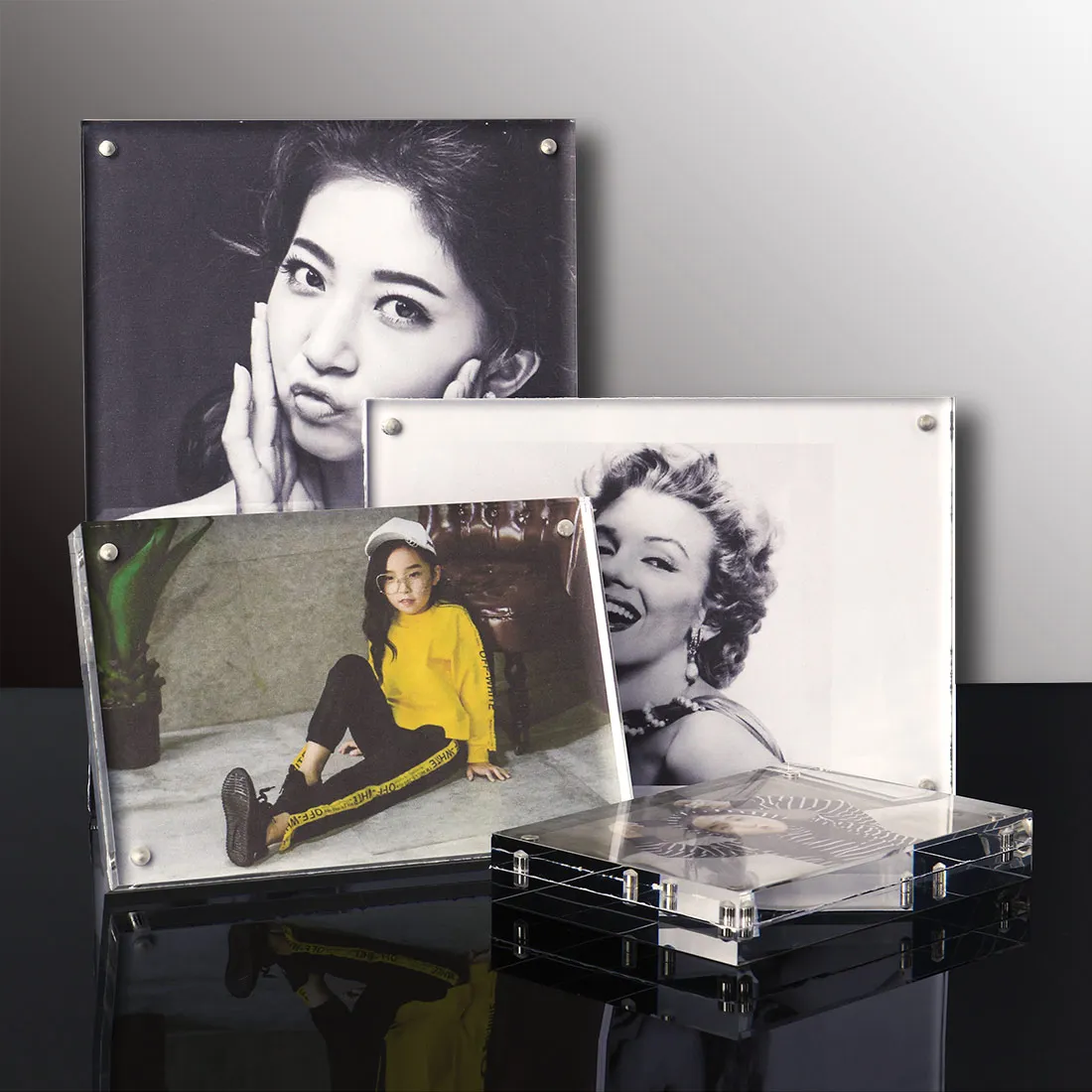 Прозрачная фоторамка в Европейском стиле прямоугольная винтажная 4 размера для