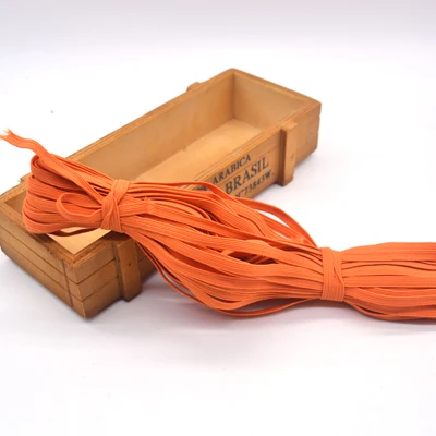 orange 607 6 мм, узкая черная, белая, цветная эластичная тесьма для одежды, брюк, сумок, дома, сделай сам, эластичные ленты, ленты, Аксессуары для шитья - Цвет: orange 607