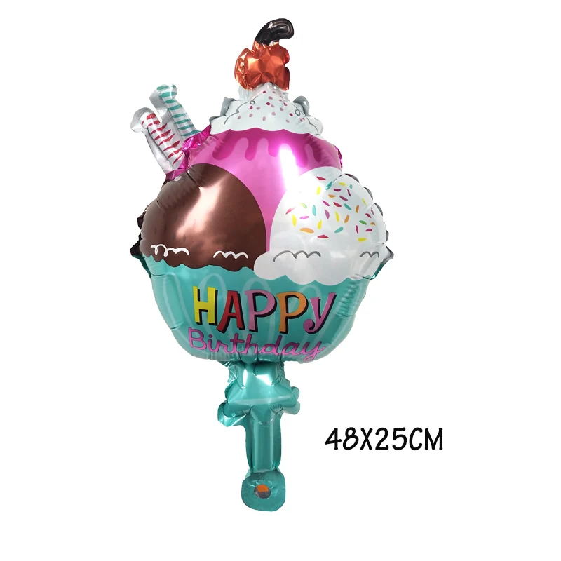 Small ice cream Горячие 1 шт гамбургер Хот дог пончик пицца мороженое фольги воздушный шар с днем рождения украшения торт магазин DIY надувные шары - Цвет: Small ice cream