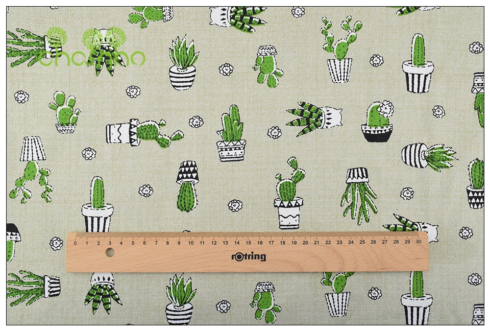 Chainho, зеленая Цветочная серия, печать твиловая, хлопковая ткань для DIY шитья и шитья ребенка и ребенка/лист, подушка, материал подушки, 50x160 см