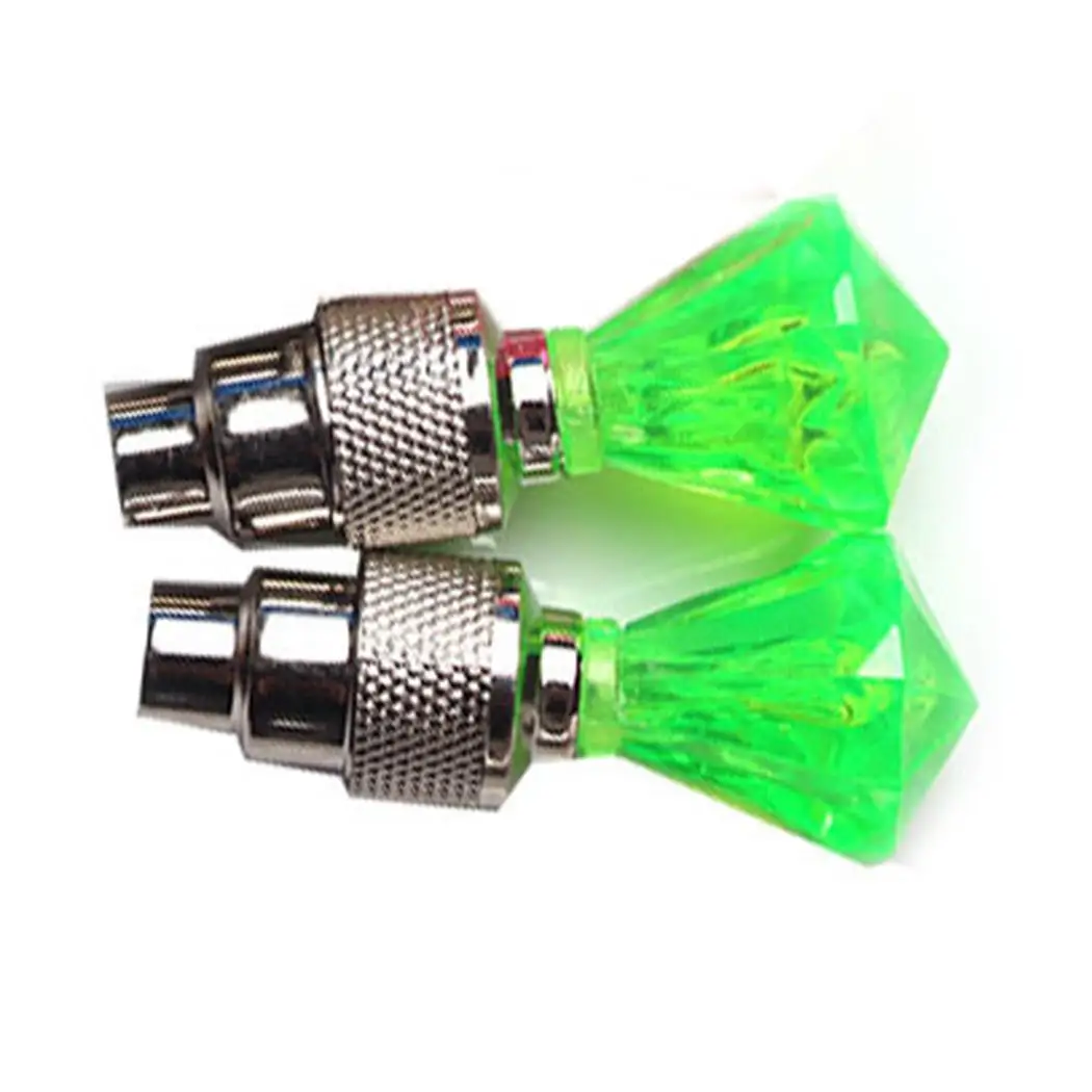 LED Tire Valve Lamp Tyre Diamond 3 x AG10 Button Cells Nozzle Light Most for Bicycle White Red Green Blue |