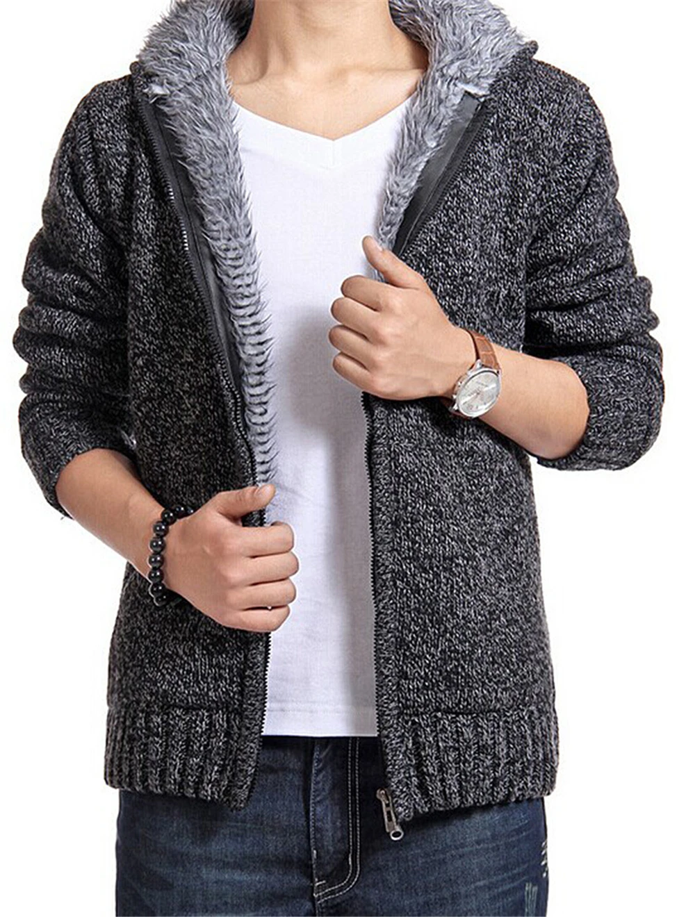 2016 новое мужской куртки толстый бархат капюшоном меховая куртка мужчины зима