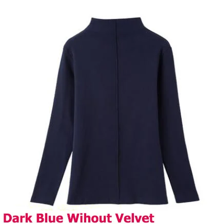 Dark Blue Without Облегающий свитер с высоким воротом для женщин на осень и зиму, пуловер с длинным рукавом, хлопковые базовые Топы, S-3XL размера плюс, Harajuku, Pull Femme - Цвет: Dark Blue Without