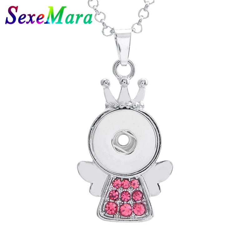 Новое ожерелье с кнопками модные ювелирные изделия Стразы кукла на удачу