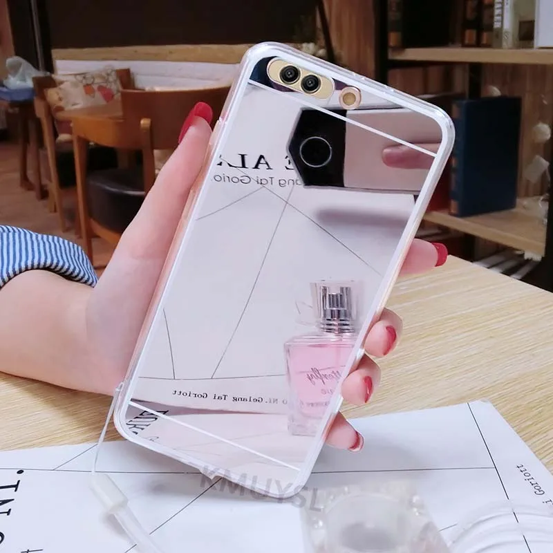 Роскошный зеркальный чехол для Huawei P Smart P8 P9 P10 P20 Lite Honor 7A 7C Pro 8 9 10 Mate 20 Lite Nova 3 3i Y5 Y6 Y9 задняя крышка